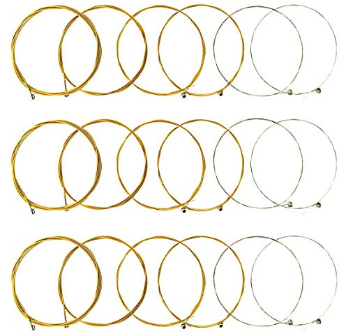 JYsun Acoustic Guitar Strings 3 Full Sets with Stainless Steel Core Phosphorus Bronze Wound Nickel-plated Bead Head Including E-1st B-2nd G-3rd D-4th A-5th E-6th