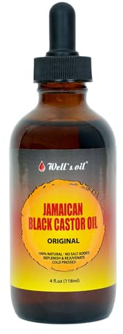 Well's Jamaican Black Castor Oil (Original) - 4 fl. oz. | 100% Natural | Moisturizes, Nourishes & Restores | For Hair & Skin