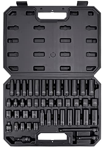 Amazon Basics 0,95-cm-Antriebs-Sechskant-Steckschlüsselset (3/8 Zoll) mit Tragekoffer, 44-teilig