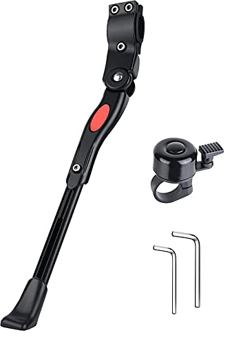 Ainiv Fahrradständer, Seitenständer Faltbarer für 24-28Zoll, Einstellbarer Universal Ständer mit Anti-Rutsch Gummifuß Aluminiunlegierung für Mountainbike, Rennrad, Fahrräder und Klapprad