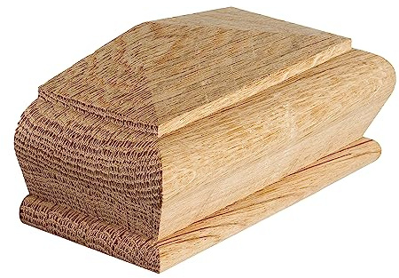 Blueprint Schreinerei Cambridge Eichenpyramiden-Kappen, versenkt für einen 90 mm x 90 mm großen Newel (halbe), klares Kiefernholz