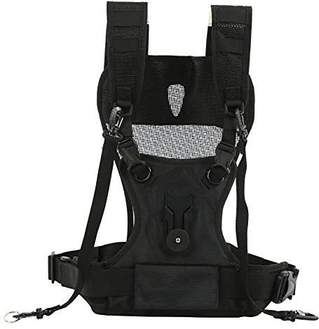 PUSOKEI Kameragurtb Zubehör für Zwei Kameras – Dual Schulter Nylon Gurt – Dual Kameragurt Multi Carrier Brustgurt Weste – Multi Kamera Ausrüstung für DSLR/SLR Gurt