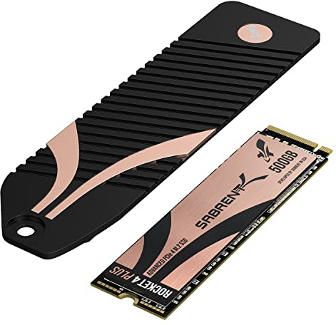 SABRENT M.2 NVMe SSD 500Go Gen4 avec dissipateur Thermique PS5, SSD Interne 7000Mo/s en Lecture, Disque Dur Interne PCIe 4.0 pour Les Joueurs, Compatible avec PlayStation 5 (SB-RKT4P-PSHS-500)