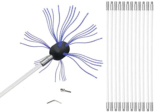 Kit De Ramonage De Cheminée, Brosse En Nylon De Ramonage De Cheminée Kit De Ramonage De Cheminée Flexible 6/810/12 Tiges De Ramonage De Cheminée Nettoyant For Bois De Chauffage Kit de nettoyage de che