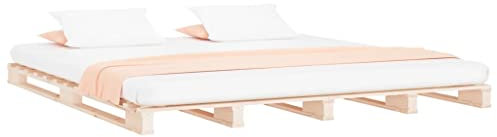 vidaXL Cama de Palets Somier Dormitorio Base Habitación Muebles Mobiliario Hogar Cuarto Descanso Madera Maciza Pino Negro 120x190 cm