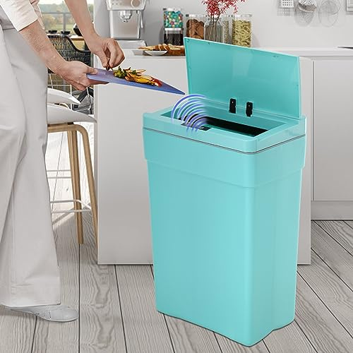 Automatic Trash Can 13 Gallon, Kitchen Garbage Can, Motion Sensor Trash Can with Lid, Electric Touchless Trash Bin 50 Liter, Tall Smart Garbage Bin, Auto Trashcans for Kitchen Bathroom Bedroom Office