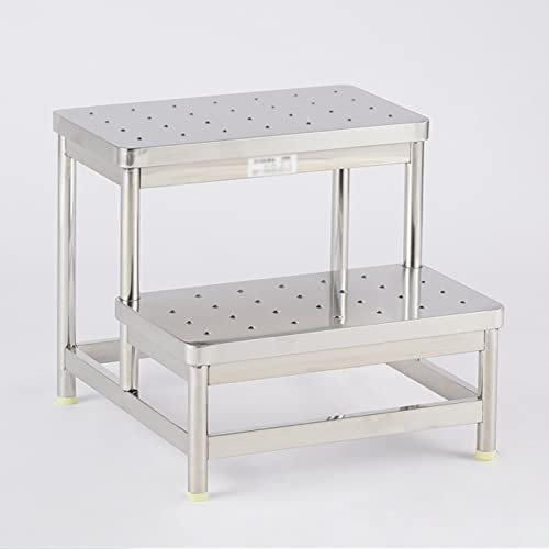 Escabeau Robuste 2/3 marches escabeau Portable étagère de Rangement 550 LB Grande capacité de Chargement pour Cuisine, Salle de Bain, Placard, Garage, Jardin