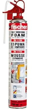 fischer PU 1/750 Fast Bonding Foam, Multipurpose Expandable PU Foam Filling, Insulation and Isolation Sealant for Frames, Finished Elements, Wall Connections Penetrations and Cavities