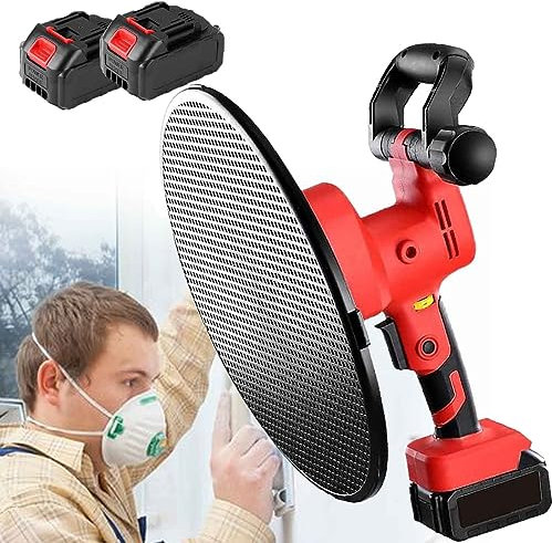 Levigatrice Da Muro A Secco,Macchina Per Levigatura Elettrica,Macchina Da Macinazione Della Parete,Velocità Variabile 200r/Min La Levigatrice A Parete,Per Soffitto,Parete,Cemento,2battery