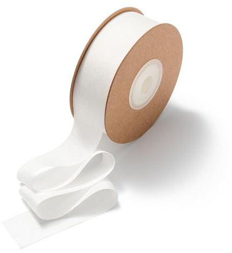 CHUQING Geschenkband Breit Schleifenband Hochzeit Seidenband Dekoband Weiß | Silk Ribbon Seidenband, weiche Textur, für Hochzeit, Blumensträuße, Geschenke, Frisur, Verpackung