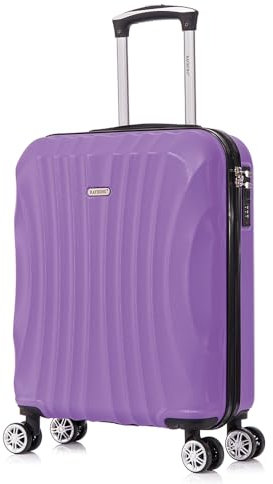 RAYKONG Valigia a mano 55x40x20cm (44L) in ABS - capacità massima - lucchetto incorporato - 20 pollici - (RK03|Lilla)