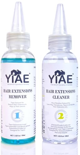 YIAE Tape Extensions Remover PRO Kit, Lemon Oil Tape & Adhesive Residue Cleaner, Bond & Wig Glue Remover (100+100ml)