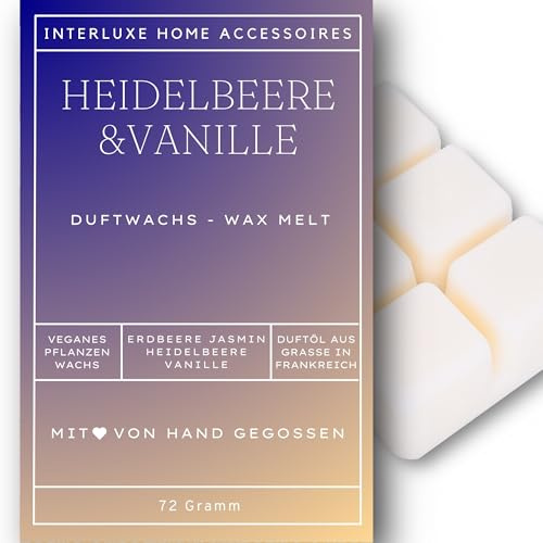 Interluxe Duftmelt Wachsmelt Duftwachs Blaubeere Heidelbeere Vanille Blueberry Vanilla duftendes Wachs Duft Melt duftend Waxmelt 100% pflanzlich