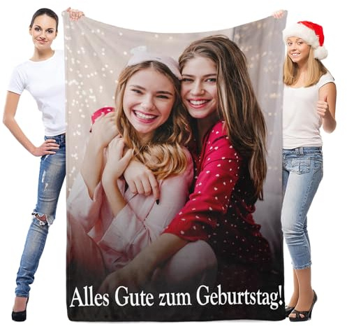 LNM Personalisierte Decke mit Foto, Personalisierte Decken, Personalisierte Foto Decke, Personalisierte Kuscheldecke, Personalisierte Geschenke für Frauen, Geburtstagsgeschenk für Frauen