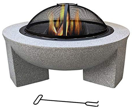 XZHOOQP Foyer avec Grille de Barbecue, Chauffage de terrasse de Jardin extérieur, Barbecue de Camping avec tisonnier, Grille, Gril, Couvercle en Maille