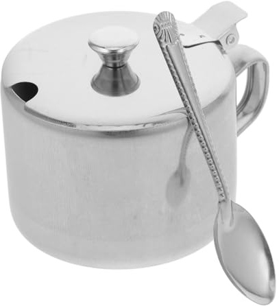 Amosfun Edelstahl Gewürzschale Mit Deckel Und Griff Kleiner Gewürztopf Mit Löffel Für Frische Gewürze Geeignet Für Gastronomie Und Heimküche