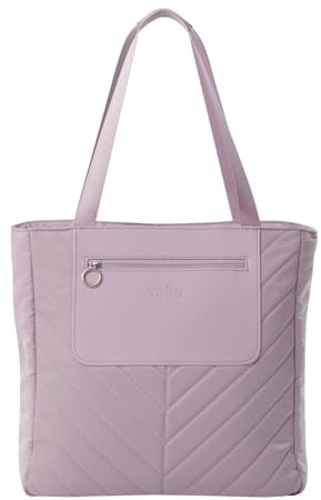 TOTTO - Bolso Ordenador Portátil Mujer, Modelo Malawi, Capacidad 21 L, Compartimento con Bolsillo Portátil 13, Bolsillo Interno, Asas Largas para Hombro, Portallaves, Estampado Keepsake Lilac