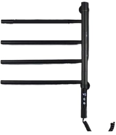Radiatore per asciugamani Scaldasalviette, Portasciugamani elettrico WIFI Scaldasalviette rotante a 180° Scaldasalviette in acciaio inox senza foratura Scaldasalviette Accessori for il bagno(Black WIF