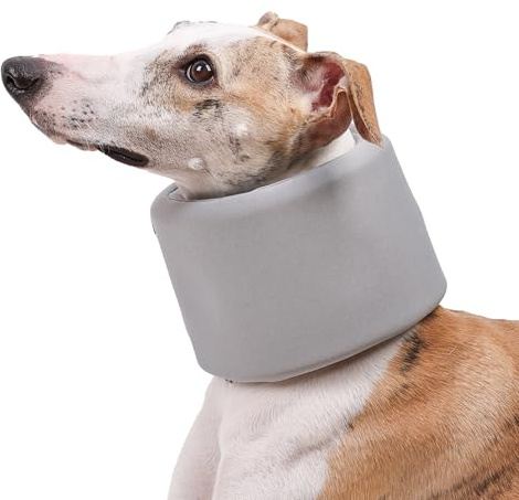 Duuclume Dog Cervical Collar Neck Brace, Adjustable Pet After Surgery Recovery Neck Cervical Cone, Anti-bite Support Cervical Sprain Elizabethan Collar for Small Medium Large Dogs (Gray, XS)