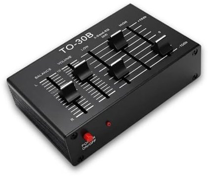 Stereo Vorverstärker, 3-Band Equalizer mit NE5532 Schaltung und Lautstärkeregler, HiFi Audio Preamplifier für Heimkino, Musiksysteme und Studio