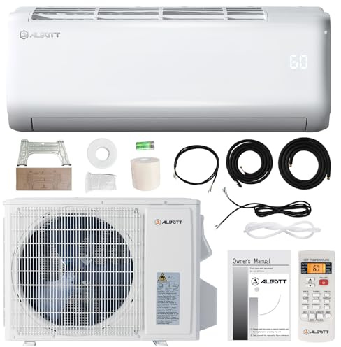 Albott 12000 BTU Ductless Mini Split Air Conditioner and Heat Pump, SEER2 18.5, 208-230V Inverter AC, Cools up to 750 Sq. Ft, Energy Efficient, Self-Cleaning, Including Remote