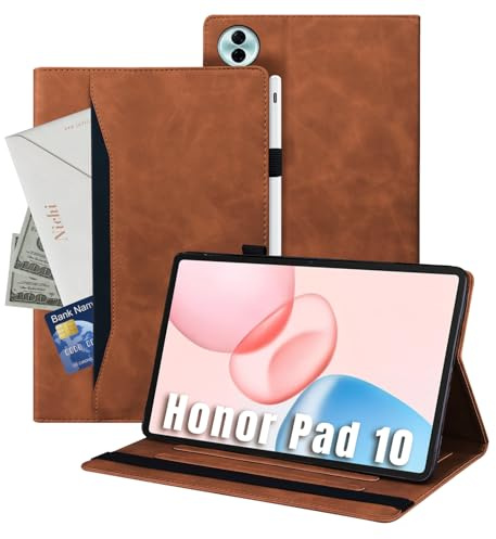 Auslbin Funda de Cuero PU para Honor Pad 10 12.1 2025, Tableta de Poléter Adecuada para Honor Pad 9 /HEY3-W00 W10, Estilo de Cuero Clásico, Marrón