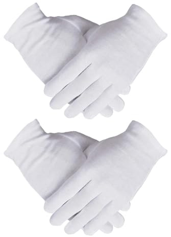 GAJUS Guanti in cotone, Guanti in tessuto morbido per maschere per le mani, Guanti in tessuto con compatibilità cutanea certificata, guanti idratanti, guanto in stoffa,Pacco da 3 Paia