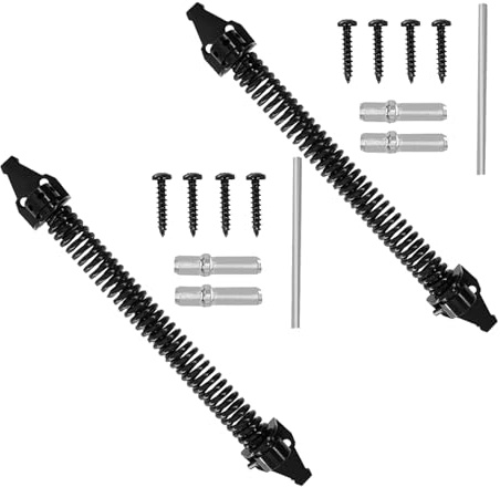 Cierrapuertas automático de resorte de tensión ajustable, barra de cierre de puerta resistente con 4 tornillos para puertas y puertas, ideal para uso doméstico y de oficina, fácil de instalar