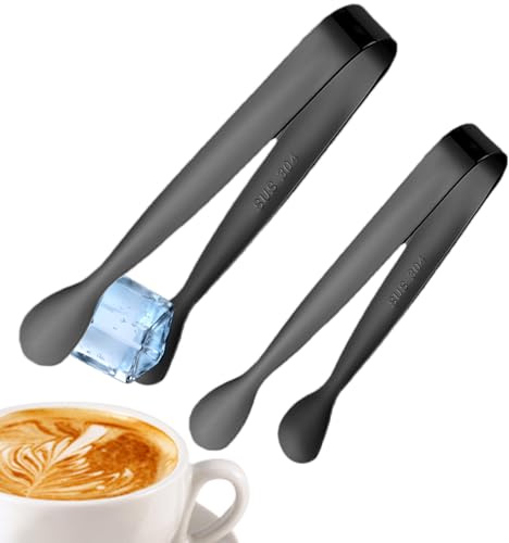Zuckerzangen, klein, 2 Stück, Serviettenklammern aus Edelstahl – Cocktailzange aus Metall – für Zitronenscheiben, Marshmallows, Barkeeper, zu Hause, Tee-Liebhaber