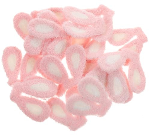 GLSTOY Plüsch Hasenohren Haarschmuck zum Selbermachen mit Dekorativem Effekt aus Stoff 20 Stück Rosa für Selbstgemacht Handarbeit und Kreative Haaraccessoires