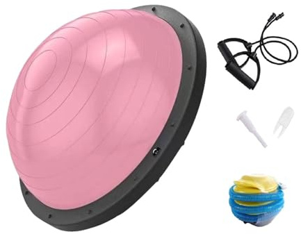 TISHITA Balance Ball para Ejercicio Media Esfera Estabilidad Soporte Pilates Materiales Resistentes PVC PP Adecuado para Entrenan en, 58cm