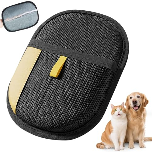 SKELUOZIEU Fell Magnet Handschuh Fellmagnet Handschuhe Doppelseitig für Hunde & Katzen – Atmungsaktive Haustierhaarentferner mit Anti-Statik-Funktion, Wiederverwendbar zur Fellpflege im Alltag