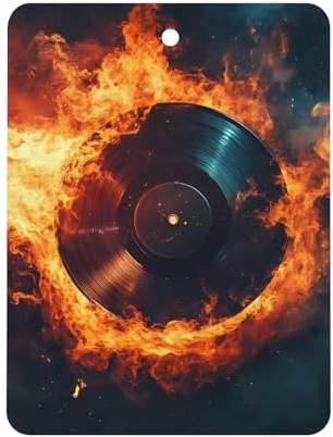 Fire Record Music Car Air Freshener Decorative Scented Cards Rearview Mirrors Hanging Aromatherapy Tablets