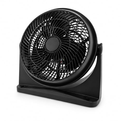 Ventilador Turbo de Mesa 10” 25,4 cm, Ventilador Portátil 45W con 3 Velocidades, Cabezal con Inclinación Vertical Ajustable, Rejilla Protectora, 3 Aspas de Plástico para Hogar Oficina Dormitorio (6)
