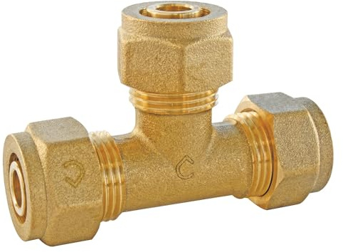 SOMATHERM FOR YOU, Raccord à compression té égal PER Ø16 - Installation facile et rapide - Normé ACS - Compatible avec tube PER 16 mm - Pression max 10 bars - Température 5°C à 90°C