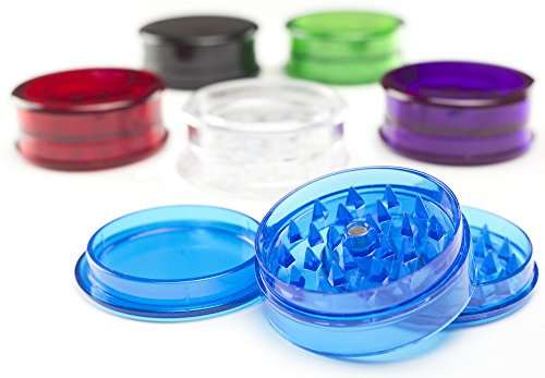 Plastic Herb Magnetic Grinder 3 Part Shark Teeth Assorted Colours (Purple)