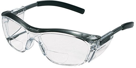 3M Gafas de seguridad bifocales con protección UV, Negro, Clásico, Unisex, Laboratorio, Trabajo con madera, Longitudes ajustables