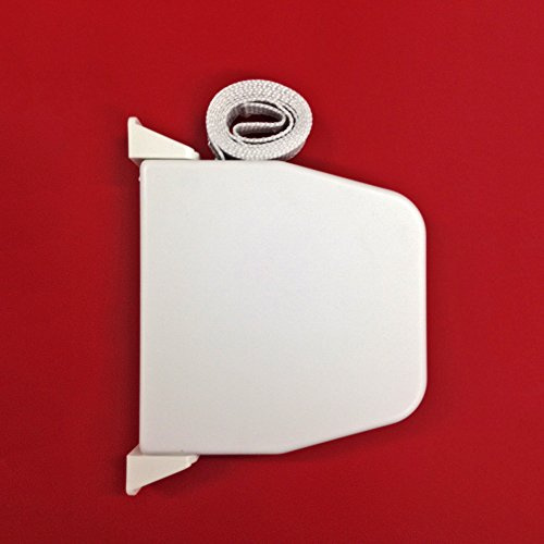Easy-Shadow – 1 Stück Gurtwickler 14 mm x 145 mm Weiß Metall Aufputz Rolladenwickler mit Scharniersystem für Rolladen zum Aufschrauben schwenkbar mit 5 m Gurt
