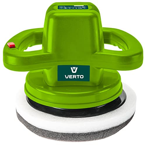 VERTO Pulidora 120W, pie 240 mm, velocidad 3200 rpm, (LxH) 260 x 200 mm, peso 2.28 kg, accesorios: 4 almohadillas de pulido, 2 esponjas, paño de pulido, cubo