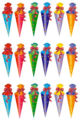 Oblique Unique® Zuckertüte Konfetti 18 STK. Zuckertüten Tisch Dekoration Streu Deko Schuleinführung Einschulung Schulanfang Schule