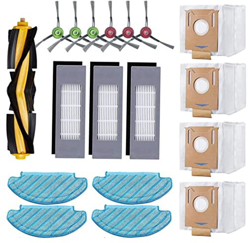 18 Stück Ersatzteil Zubehör für Ecovacs Deebot N8/ N8+/ N8 Pro/ T9/ T9+ | N8 Pro+/OZMO T8/ T8+/ T8 AIVI/ T8 AIVI+ Staubsauger, 4 Wischtücher, 3 Filter, 4 Staubbeutel, 1 Hauptbürste, 6 Seitenbürsten