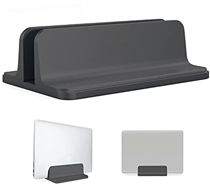 Oranlife Vertical Laptop Stand Holder, Black | Adjustable Dock Size, Compatible with All Notebooks, MacBook Surface Gaming Pad