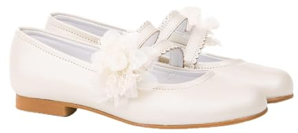 Bailarina Flor Encaje & Tul Comunión AngelitoS Mod ANG-992 (Beige, numeric_35)