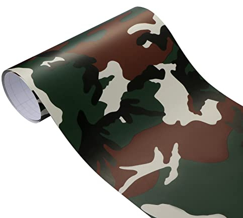 Camouflage Auto Folie,30cmx100cm Auto Vinylfolie Selbstklebende Tarnung Fahrzeug Lackschutzfolie Wasserdichter Auto Schutz Folie Autoaufkleber für Auto SUV LKW Bike Motorrad Boot Laptop
