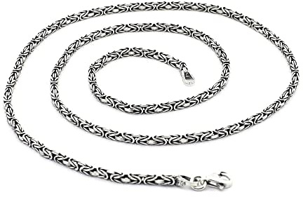 mysilverworld 925 Sterling Silber Herren König Byzantinische Kastenkette Halskette