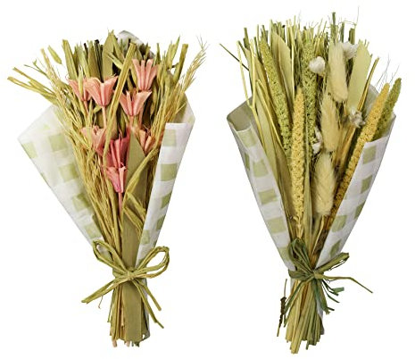 2er Set Trockenblumen Strauß | Strohblume Trockenpflanze Naturdeko | 25 cm