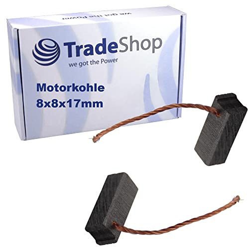 2x Trade-Shop Motorkohle/Kohlebürste/Schleifkohle 8mm x 8mm x 17mm 12-24V für verschiedene KFZ-Motoren Rolltor Garagentor Antriebe Lichtmaschine