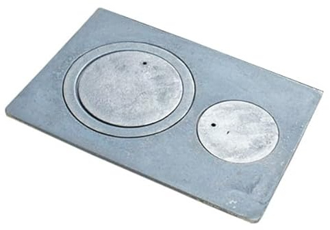 SEZAM Gussplatte zum ofen mit 2-Loch 40x27cm Kohleplatte Kaminplatte Grauguss Gusseisen