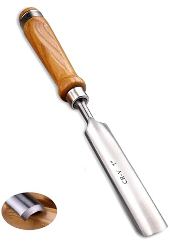 LWCUSNJ Ciseau à bois de 25 mm pour le travail du bois, demi-cercle en acier CR-V, poignée du bois, outils de gouge de menuiserie