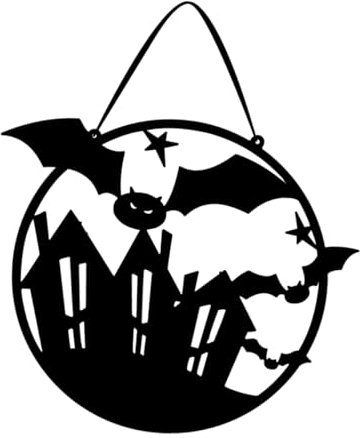 PRETYZOOM Halloween Türdekoration aus Vliesstoff mit Gruseliger Fledermausform Schwarze Hängedekoration für Party und Laden Halloween Deko Innen